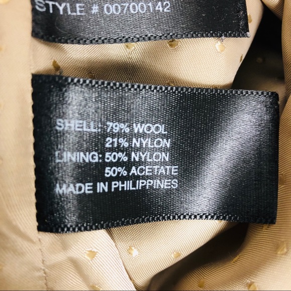 Club Monaco Tan Wool Mid-length Button Coat L - Picture 4 of 8